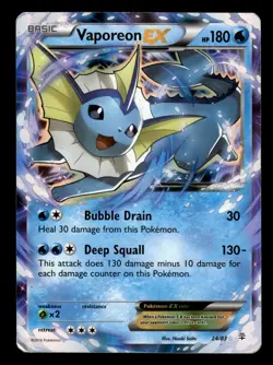 Vaporeon EX 24/83 Ultra Rare XY Generations Pokemon Card - Image 1