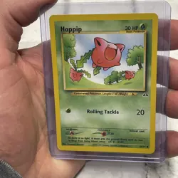 Pokemon Hoppip 55/75 Neo Discovery Pokemon Card NM/MT Nintendo Common Vintage - Image 1