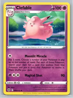 Clefable 054/172 Brilliant Stars Psychic Pokemon Card Rare Stage 1 Regular - Image 1