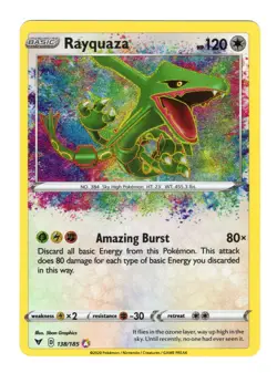 Rayquaza 138/185 Amazing Rare Vivid Voltage Holo Pokemon Card NM - Image 1