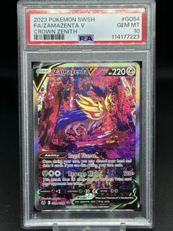 2023 POKEMON SWORD & SHIELD CROWN ZENITH #GG54 FULL ART/ZAMAZENTA V PSA 10 - Image 1