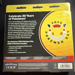 Pokemon TCG Pokemon Day 2026 30th Anniversary Sealed Box Promo Pikachu Card Coin - Image 2