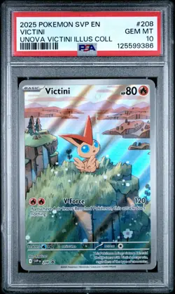 2025 POKEMON SVP EN-SV BLACK STAR PROMO #208 VICTINI PSA 10 - Image 1
