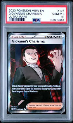 2023 POKEMON MEW EN-151 197 GIOVANNI'S CHARISMA ULTRA RARE PSA 10 GEM MINT - Image 1