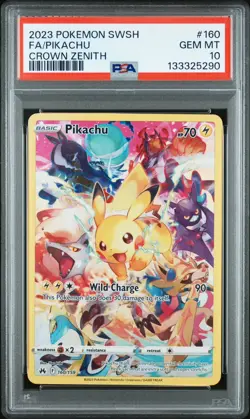 Pokemon Pikachu 160/159 Crown Zenith Secret Rare Full Art Holo PSA 10 - Image 1