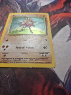 Pokemon TCG Hitmonchan Base Set Holo Unlimited Rare Card 7/102 HP - Image 4