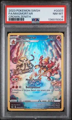 GRADED PSA 8 2023 Pokemon SWSH FA/Magmortar Crown Zenith #GG03 - Image 1
