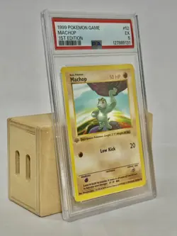 Pokemon Card Base Set 1st Edition Machop Shadowless 52/102 PSA 5 Graded 12/2025 - Image 1