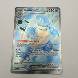 Pokemon Blastoise ex 184/165 MEW EN-151 Ultra Rare Full Art Holo - Image 1
