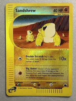 Pokemon TCG Sandshrew 92/144 Skyridge Reverse Holo 2003 - Image 1
