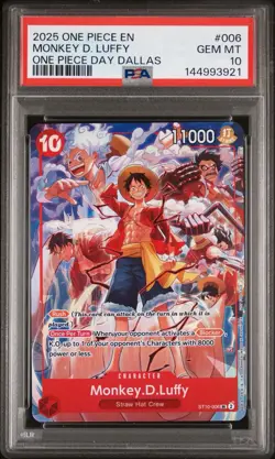 Monkey.D.Luffy (One Piece Day Dallas Luffy ST10-006 One Piece Promotion PSA 10 - Image 1