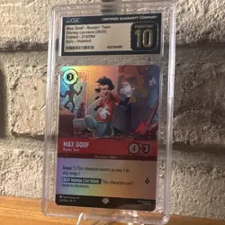 Disney Lorcana Max Goof - Rockin' Teen CGC 10 Epic Holfoil Fabled 214/204 4/4/3 - Image 1