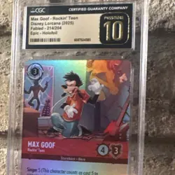 Disney Lorcana Max Goof - Rockin' Teen CGC 10 Epic Holfoil Fabled 214/204 4/4/3 - Image 3