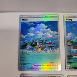 Lot of 6 Custom holo Misty Trainer Pokemon Trading Card sleeved & top loaded - Image 3