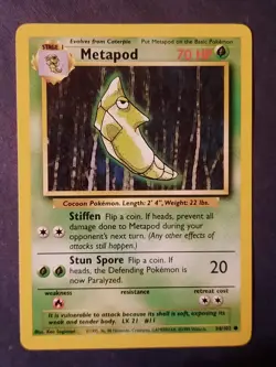1995, 96, 98 Pokemon Card **Metapod** - Base Set No. 54/102 - Common - Image 1