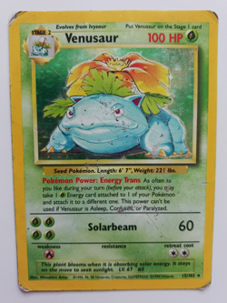 Venusaur Pokemon Card Holo WOTC Base Set 15/102 Rare Vintage 1999 Original HP - Image 1