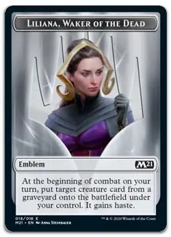 Emblem - Liliana, Waker of the Dead #18 (NM) Core Set 2021 M21 Magic MTG - Image 1