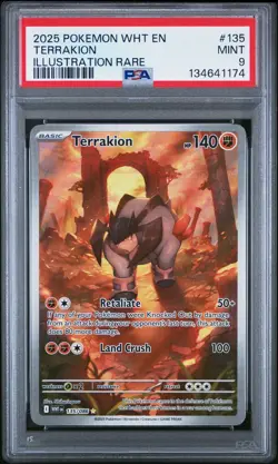 2025 Pokemon White Flare Terrakion #135 Illustration Rare PSA 9 - Image 2