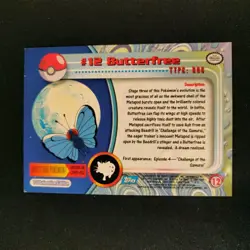 Pokemon TCG Butterfree #12 Topps TV Animation Blue Label NM 1st Print Edition - Image 2
