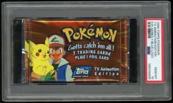 Pokemon TCG Foil Pack Series 1-blue Logo Topps Tv Animation Edition PSA 10 - Image 1