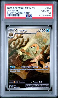 2023 POKEMON MEW EN-151 180 OMANYTE ILLUSTRATION RARE PSA 10 GEM MINT - Image 1