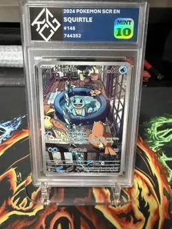 KCG 10 Squirtle 148/142 Stellar Crown Illustration Rare Holo Pokemon TCG MINT - Image 1