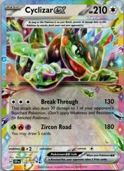 Pokemon TCG Cyclizar ex Double Rare SV08: Surging Sparks 159/191 NM - Image 1