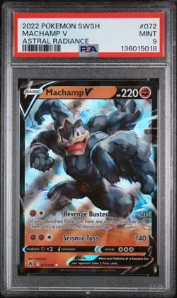 2022 Pokemon Sword & Shield - Astral Radiance Machamp V #072 PSA 9 - Image 1