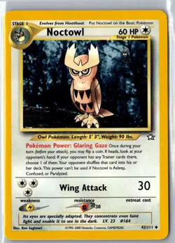 NOCTOWL 42/111 UNCOMMON NEO GENESIS POKEMON HP - Image 1
