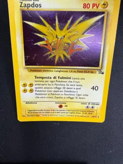 Pokemon Zapdos 15/62 Fossil Rara Holo Unlimited Wizards ITA Carte Vintage - Image 3