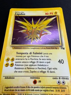 Pokemon Zapdos 15/62 Fossil Rara Holo Unlimited Wizards ITA Carte Vintage - Image 4