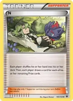 N (Supporter, #105/124) - Reverse Holofoil XY - Fates Collide MP Pokemon - Image 1
