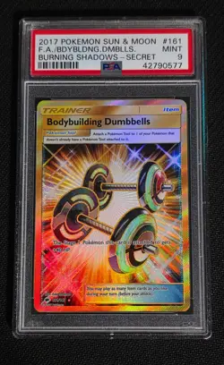 POKEMON BURNING SHADOWS BODYBUILDING DUMBBELLS 161/147 PSA 9 - Image 1