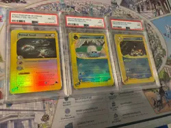 2003 Pokemon Skyridge Burried Fossil, Omanyte, & Omastar Rev Holo PSA 9 Set of 3 - Image 2