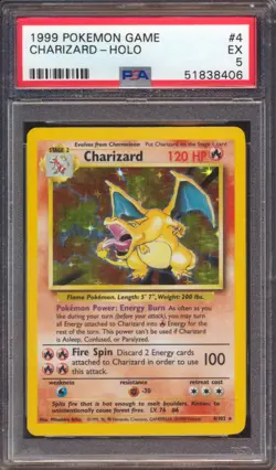 1999 POKEMON GAME CHARIZARD #4 HOLO PSA 5! - Image 1