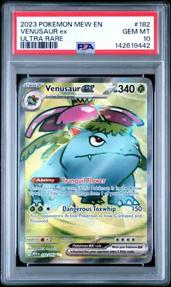 2023 POKEMON MEW EN-151 182 VENUSAUR EX ULTRA RARE PSA 10 GEM MINT - Image 1