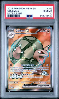 2023 POKEMON MEW EN-151 189 GOLEM EX ULTRA RARE PSA 10 GEM MINT - Image 1