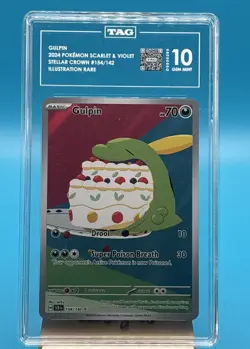 Pokemon Gulpin Stellar Crown 154/142 Illustration Rare Holo TAG 10 2024 GEM MINT - Image 1