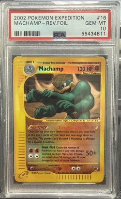 2002 Pokemon Machamp Expedition Reverse Holo #16 PSA 10 GEM MINT - Image 1