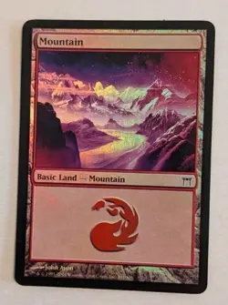 1991 Magic The Gathering Mountain Basic Land Card - Image 1