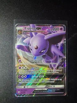 Pokemon Espeon GX TCG Sun & Moon Base Set Holo Ultra Rare Card 61/149 NM! - Image 1