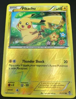Pikachu REVERSE HOLO RARE 27/111 Pokemon XY Furious Fists Card TCG NM 2014 CUTE! - Image 1