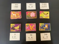Vintage 2000 Pokemon Cards Math Challenge Flashcards Grade 3 - 4 - Lot of 93 - Image 1