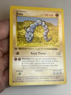 LP Onix Shadowless 1st Edition 56/102 Non-Holo Base Set AUTHENTIC Pokemon Card - Image 3
