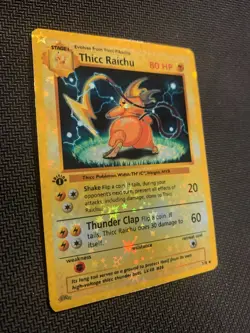 Thicc Raichu (Alternative Custom Art ) Holografic Card - Image 2