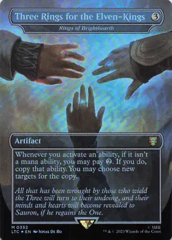 Three Rings for the Elven-Kings Commander: Lord of the Rings (Borderless) Foil - Image 1