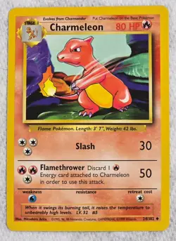 Pokemon Charmeleon 024/102 Base Set Regular (1999) - Image 1