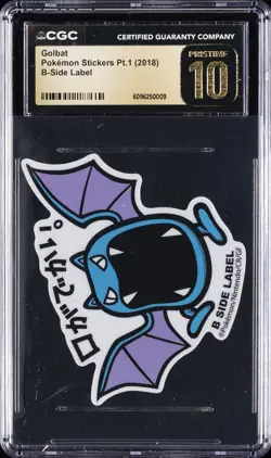2018 POKEMON STICKERS PT. 1 B-SIDE LABEL GOLBAT CGC 10 PERFECT - Image 1