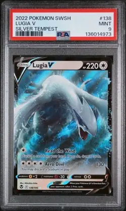 LUGIA V #138 FULL ART SILVER TEMPEST 2022 POKEMON SWSH SWORD & SHIELD PSA 9 MINT - Image 1
