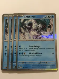 Pokemon Card Paradox Rift 4x Playset Holographic Chien-Pao 057/182 NM - Image 1